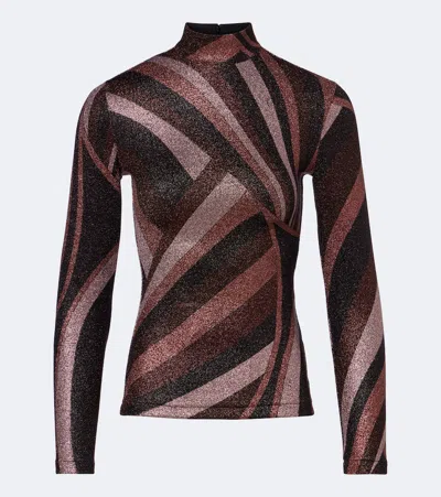 Pucci Printed Stretch-jersey Turtleneck Top In Multi