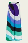 Pucci Iride Macro-print Silk Trousers In Verde Lilla
