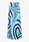 Pucci Flowing Abstract Pattern Skirt In Viscose Blend In Multicolor