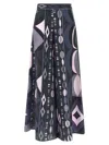 Pucci Geometric High Waist Wide Leg Trousers In Black