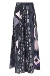 Pucci Geometric High Waist Wide Leg Trousers In Multi