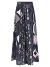 Pucci Geometric High Waist Wide Leg Trousers In Blue
