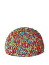 Pucci Iride-pattern Crochet-knit Beanie In Green