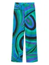 Pucci Leggings With Elastic Waistband And Wide Leg In 绿色