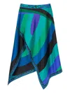 Pucci Iride-print Asymmetric Skirt In Green