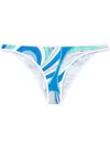 Pucci Iride-print Bikini Bottoms In Blue