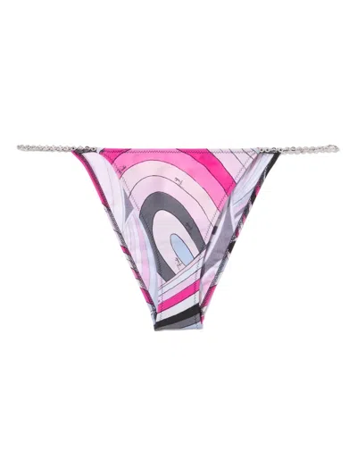 Pucci Iride-print Bikini Brief In Pink