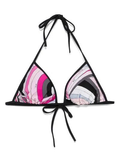 Pucci Iride-print Bikini Top In Pink