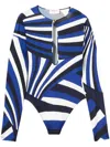 Pucci Iride-print Bodysuit In Blue