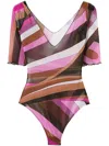 Pucci Iride-print Bodysuit In Pink