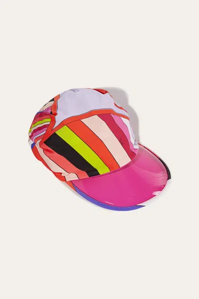 Pucci Iride Print Cap Visor Arancio/rosa