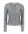 Pucci Patch-pocket Button Cardigan In Gray