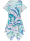 Pucci Iride-print Cotton Minidress In 蓝色