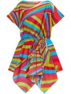 Pucci Iride-print Cotton Minidress In Red