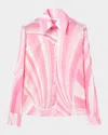 Pucci Iride-print Cotton Muslin Button-down Blouse In Multi