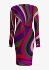 Pucci Iride Print Crewneck Dress In Multi