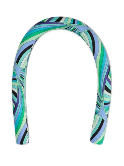 Pucci Iride-print Curved-line Pool Hose In Blue