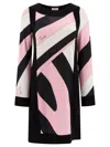 Pucci Flowing Pink Dress With Bold Patterns In Pink