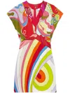 Pucci Iride-print Dress In Red
