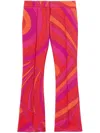 Pucci Iride-print Flared Trousers In Red