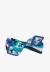 Pucci Iride Headband Knot Detail Rectangular Shape In Blue