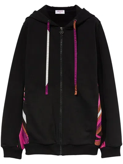 Pucci Iride-print Hoodie In Black