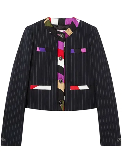 Pucci Iride-print Jacket In Black