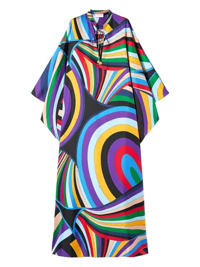 Pucci Iride-print Kaftan In Blue