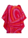 Pucci Iride Cotton Muslin Kaftan In Pink
