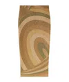 Pucci Iride Print Lamé Jersey Midi Skirt In Brown