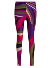 Pucci Iride Print Leggings Trousers Purple In Multi