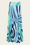 Pucci Iride-print Long Jersey Skirt In Verde Lilla In Multi