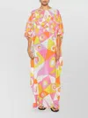 Pucci Occhi-print Cotton Muslin Maxi Caftan Dress In Multi
