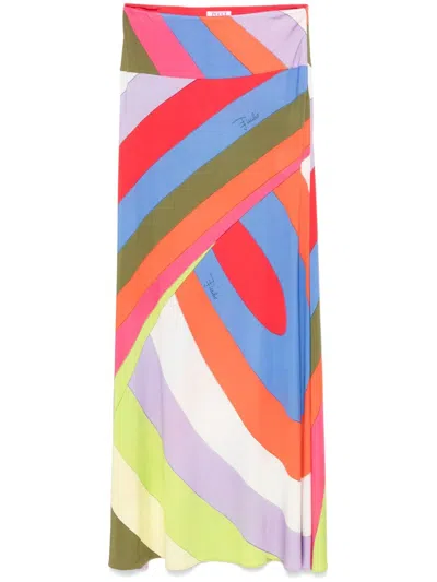 PUCCI IRIDE-PRINT MAXI SKIRT