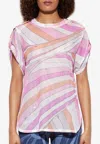 Pucci Iride-print Mesh T-shirt In Pink