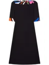 Pucci Black Dress With Back Detail And Trim In Black