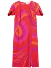 Pucci Iride-print Midi Dress In Rosa