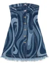 Pucci Iride-print Mini Dress In Blau