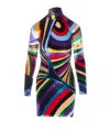 Pucci Iride Velvet Minidress In Multicolour