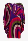 Pucci Iride Print Mini Silk Kaftan Dress In Multi