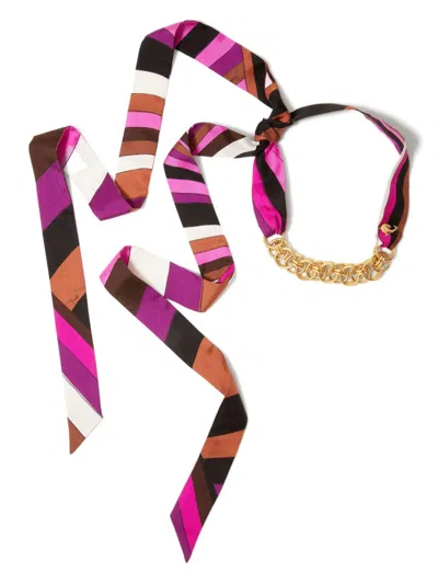 Pucci Iris-print Chain Necklace Accessories In Multicolor
