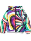 Pucci Iride-print Puffer Jacket In Green