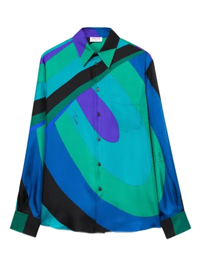 Pucci Iride-print Shirt In Multi