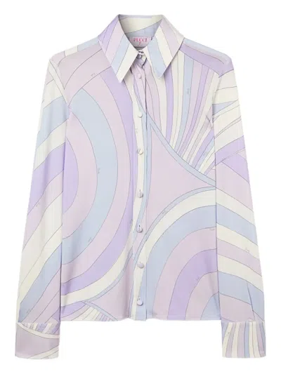 Pucci Iride-print Shirt In Purple