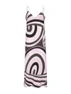 Pucci Long Dress With Abstract Print And Straps In Black