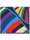 Pucci Iride-print Silk Snood Scarf In Blau