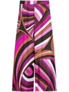 Pucci Abstract-print Silk Trousers In Purple