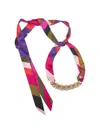 Pucci Iride Print Silk Twill Bandeau Necklace In Red