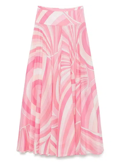 Pucci Iride-print Skirt In Pink