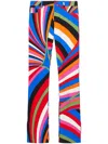 Pucci Iride-print Straight-leg Trousers In Blue